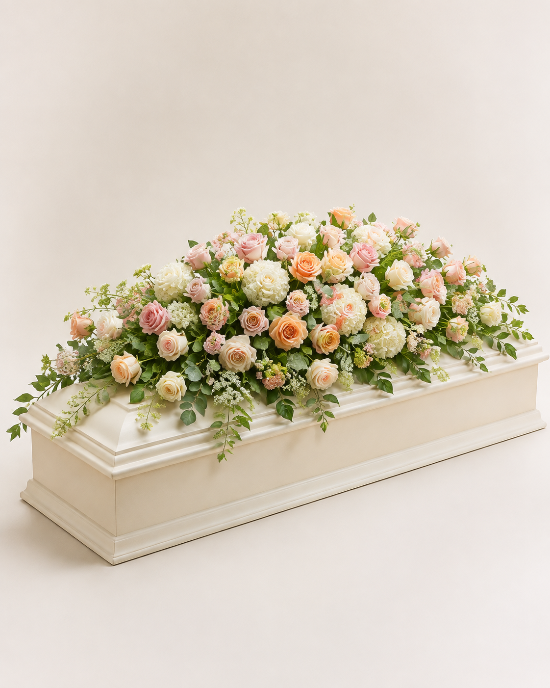 Full casket funeral spray by Floral Masters in Norcross GA