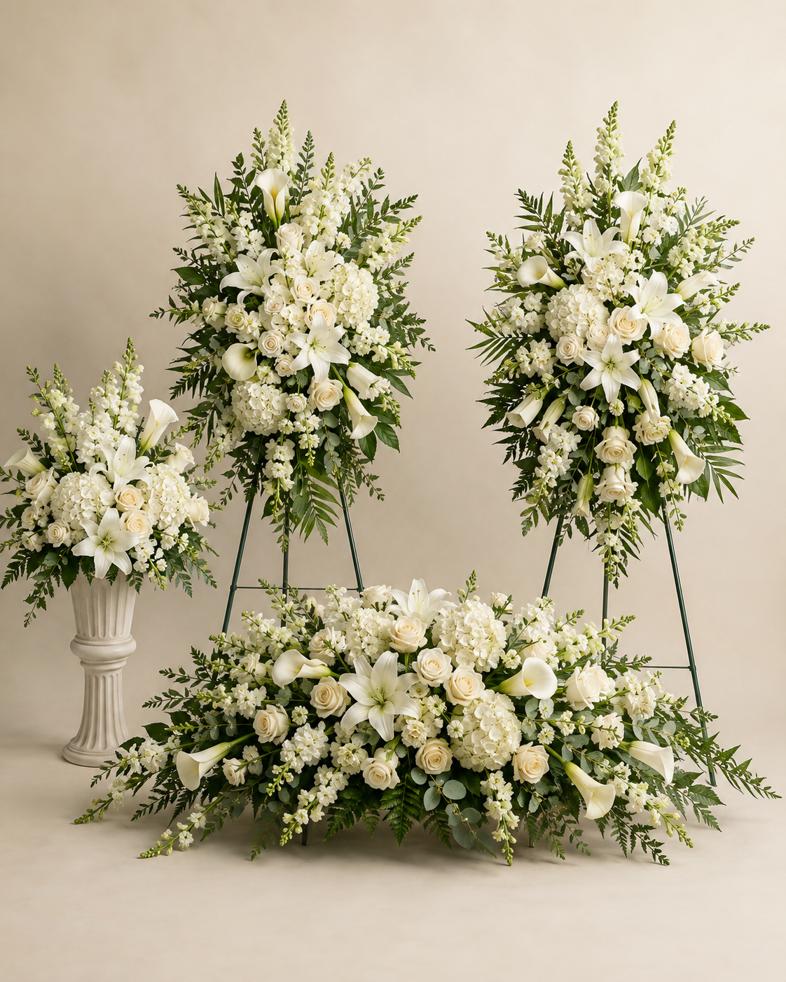 Coordinated funeral flower set by Floral Masters in Norcross GA