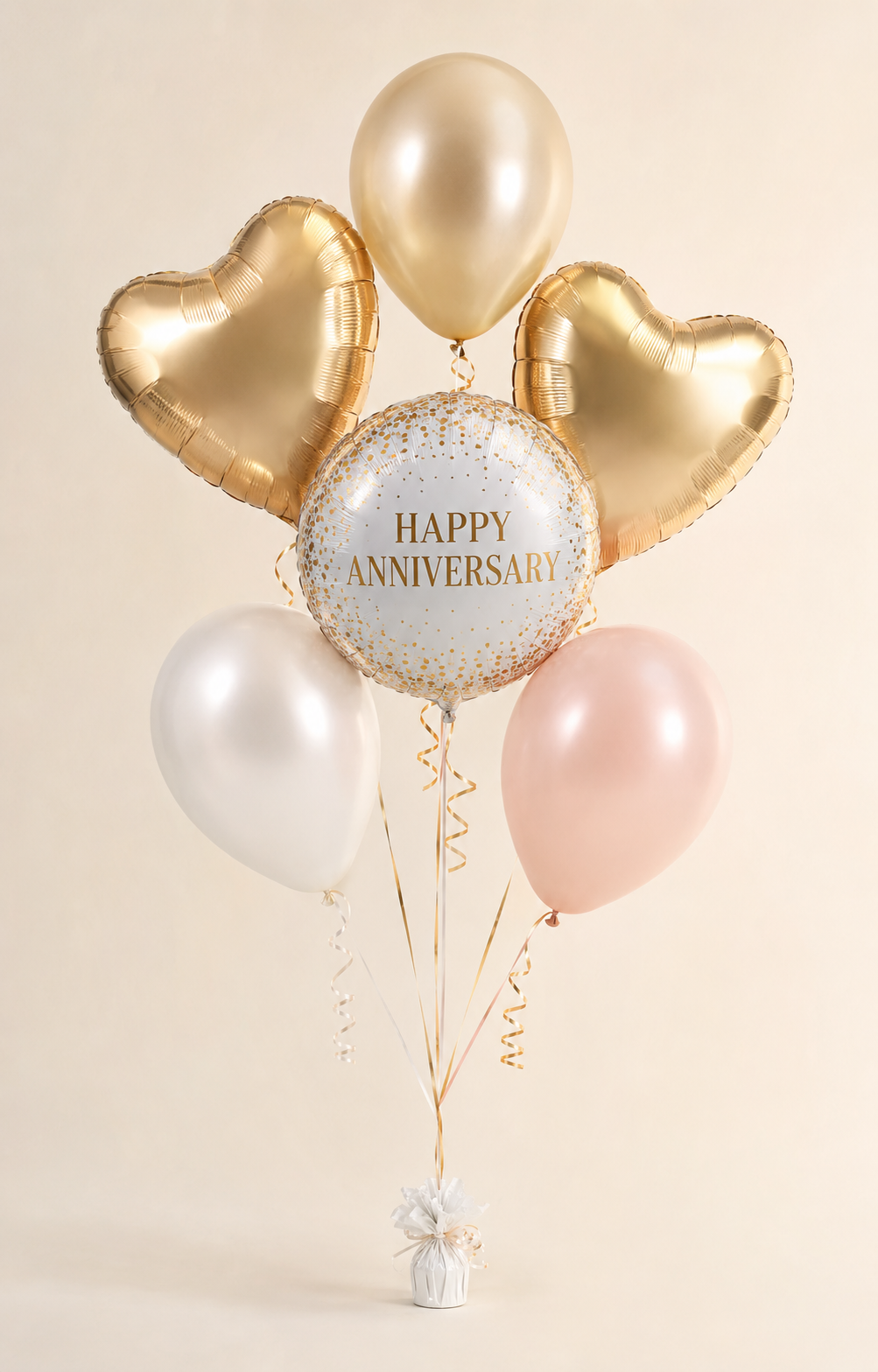 Anniversary Champagne Hearts Balloons — Standard