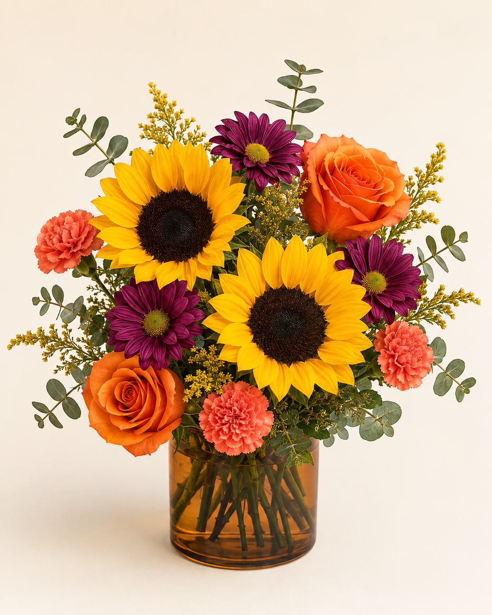 Autumn Ember Glow — Standard with 2 sunflowers