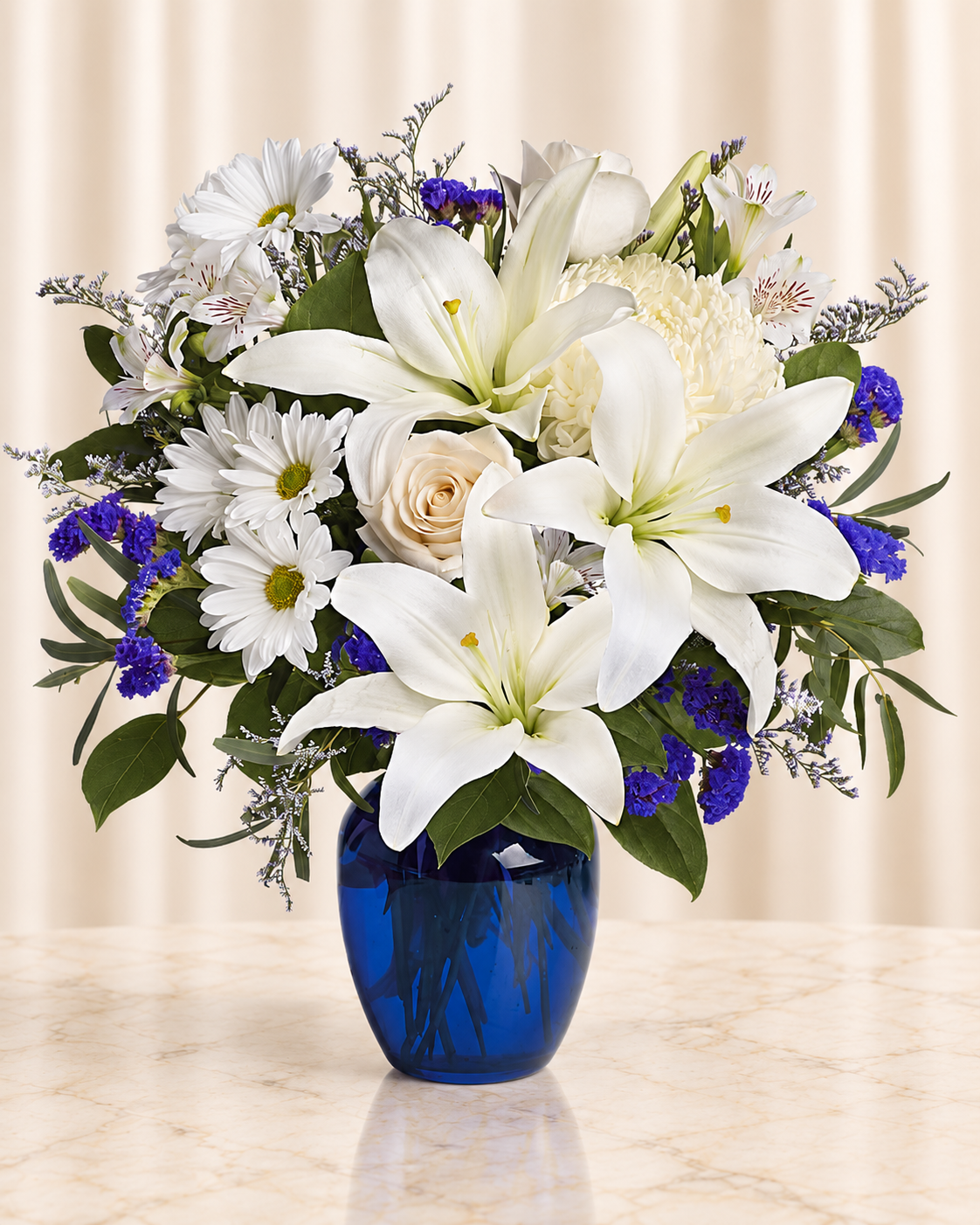 Beautiful in Blue — Standard — cream background