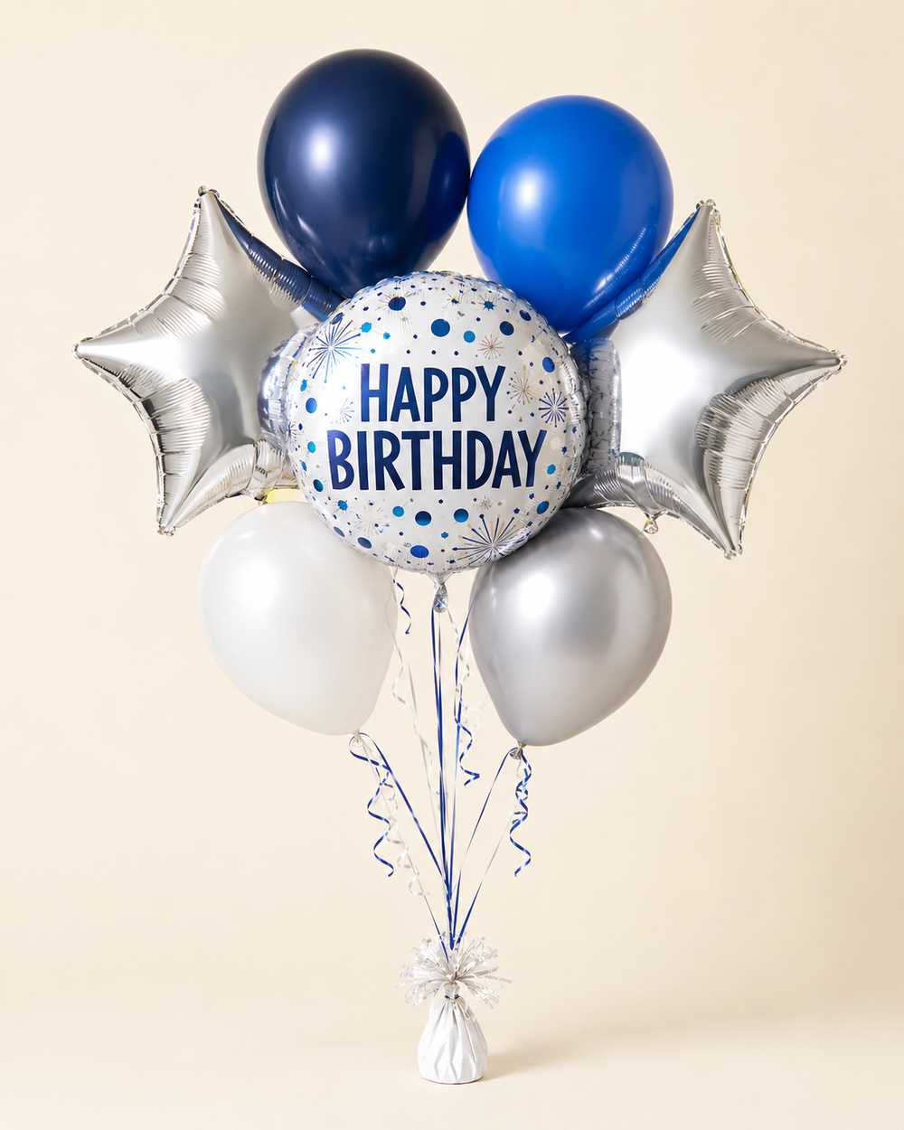 Blue Birthday Bash Balloon Bouquet standard - balloon delivery in Norcross GA