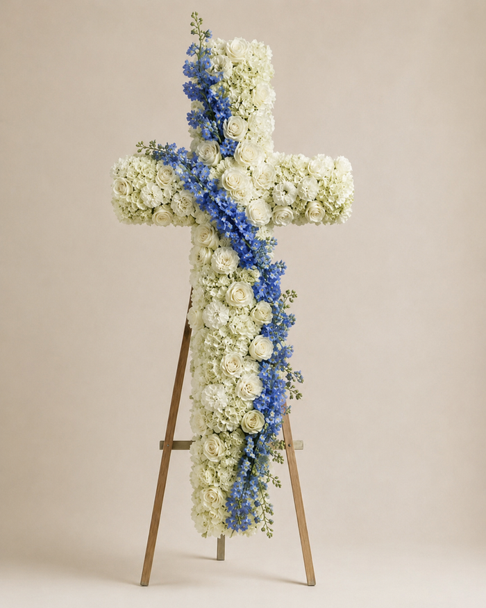 Blue & Ivory Grace Cross