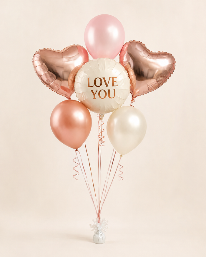 Blush & Gold Romance Balloon Bouquet