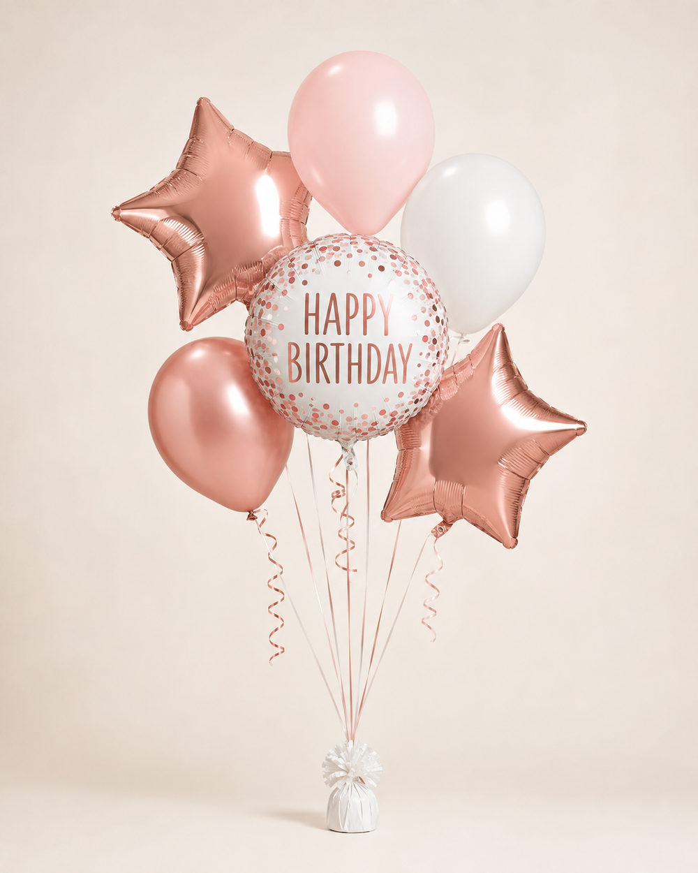 Blush Birthday Wishes Balloon Bouquet standard - balloon delivery in Norcross GA
