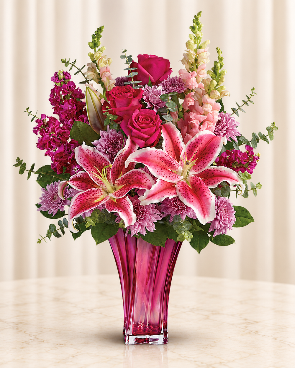 Bold Elegance Bouquet — Standard — cream background