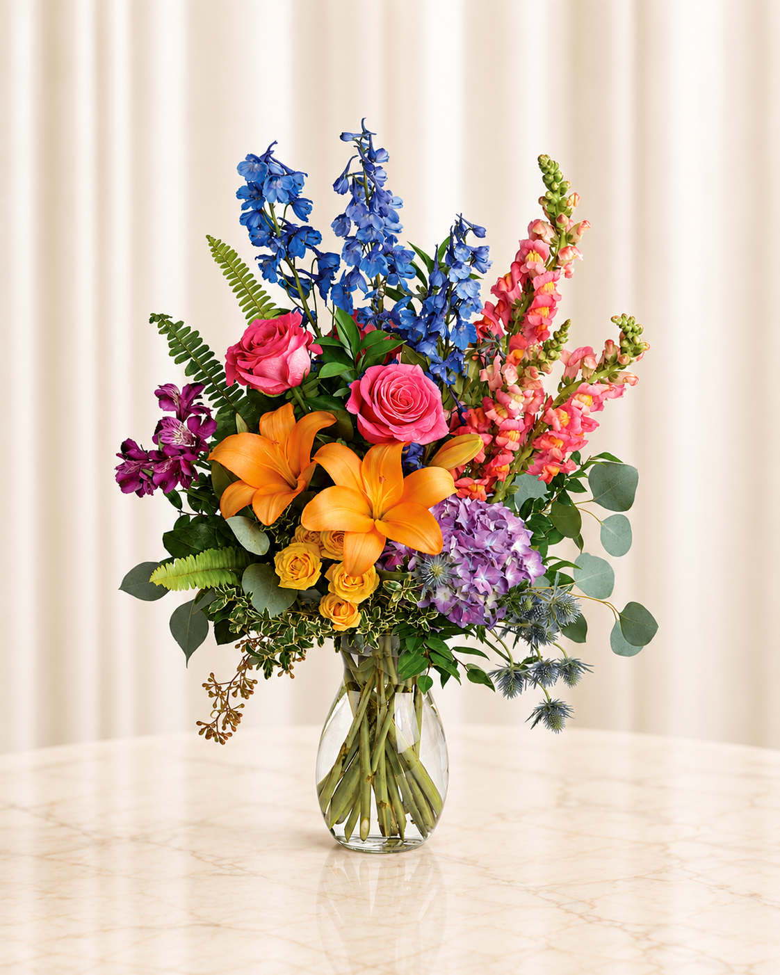 Colors Of The Rainbow Bouquet — Standard — cream background