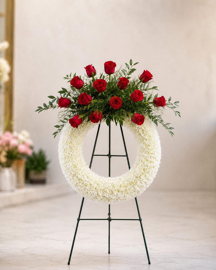Crimson Crown Memorial Wreath