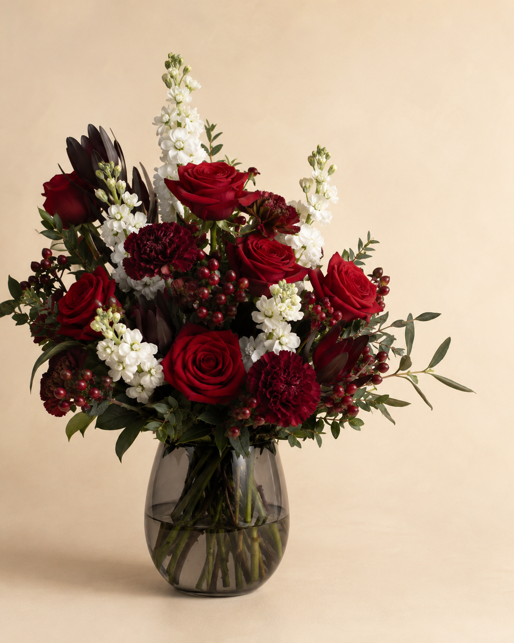 Crimson Moonlight romantic flower arrangement