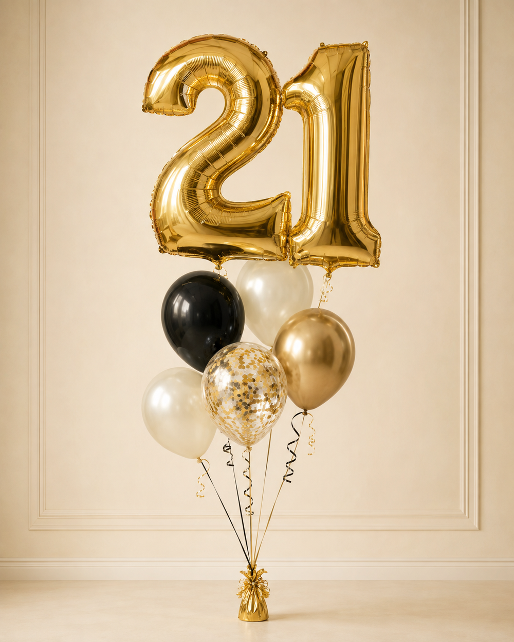 Large gold number balloons add-on for local delivery in Norcross GA