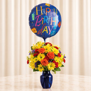 Fly Away Birthday Bouquet — original catalog lifestyle photo, Standard arrangement shown