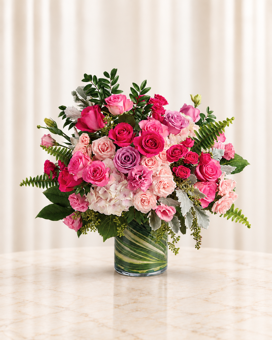 Haute Pink Bouquet — Standard — cream background