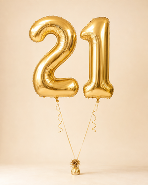 Large number balloon add-on — Gold, shown as age 21 example