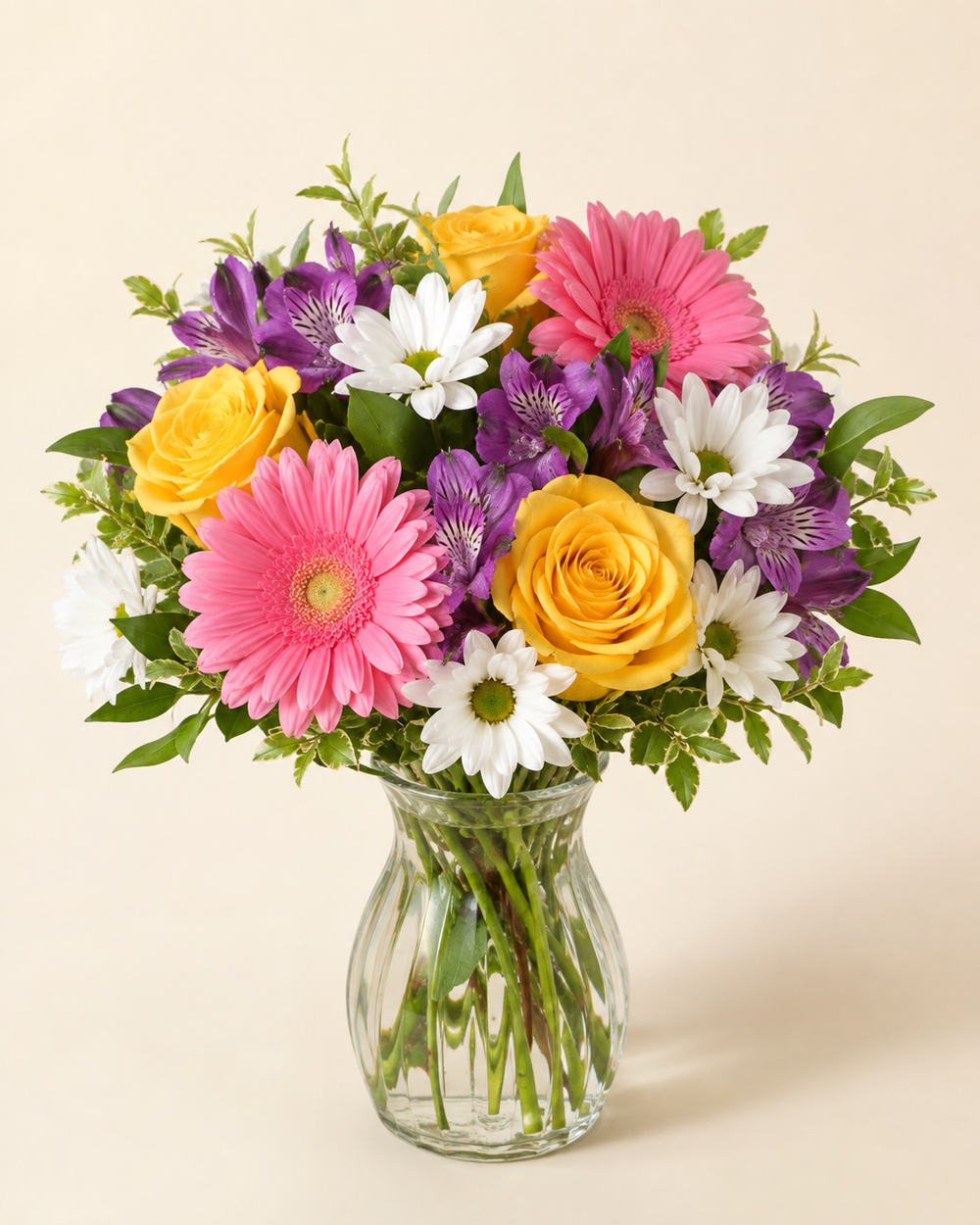 Little Lift Vase cheerful mixed flower arrangement