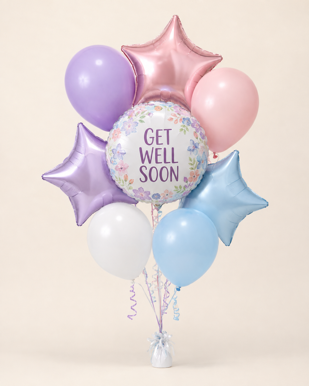 Pastel Get Well Wishes Balloons standard - balloon delivery in Norcross GA