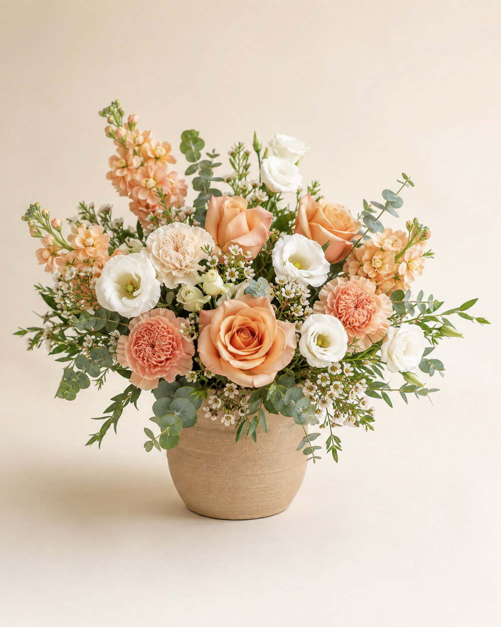 Peach Daybreak Thanks flower arrangement