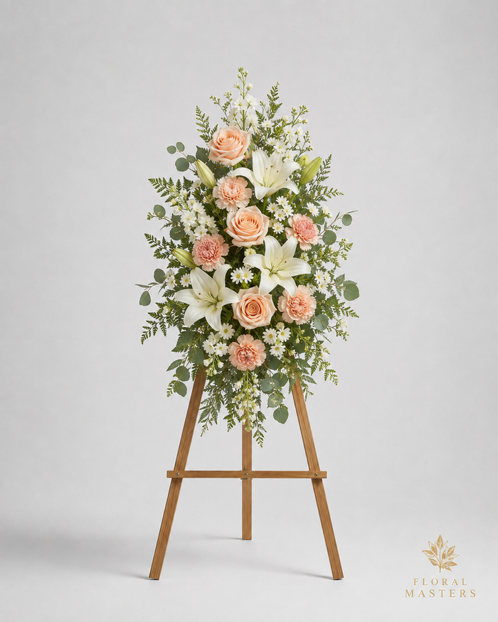 Peach Lily Remembrance Spray