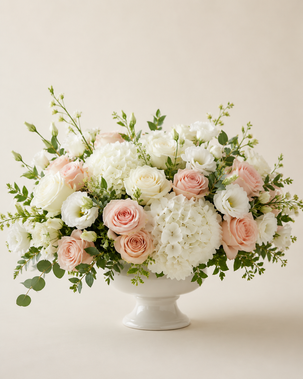 Pearl Petal Duet white and blush flower arrangement