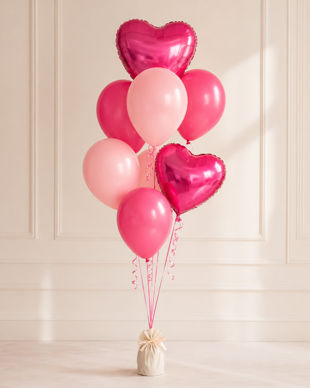 Pink & Hot Pink Love Balloon Bouquet — Standard, 7 balloons