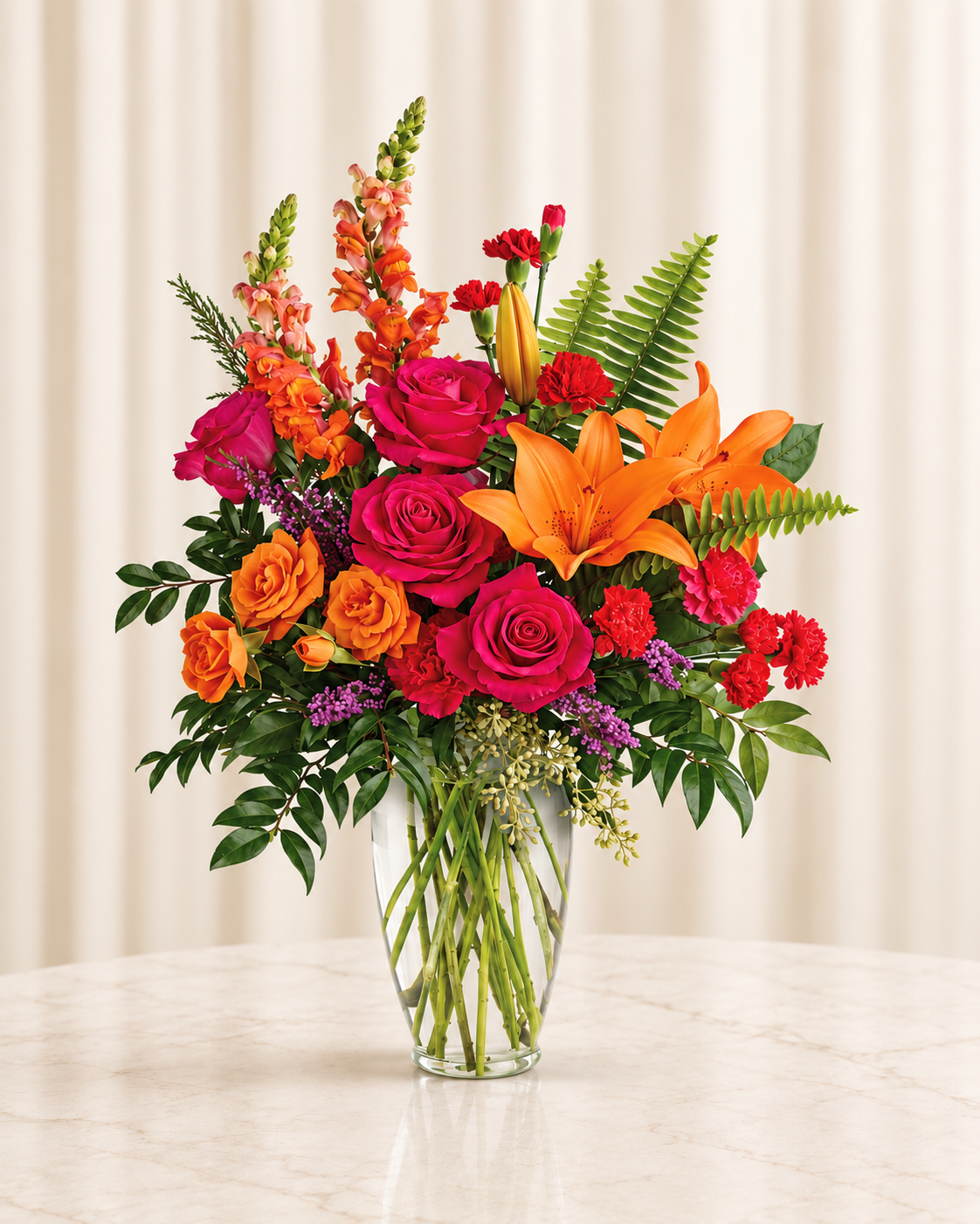 Punch Of Color Bouquet — Standard — cream background