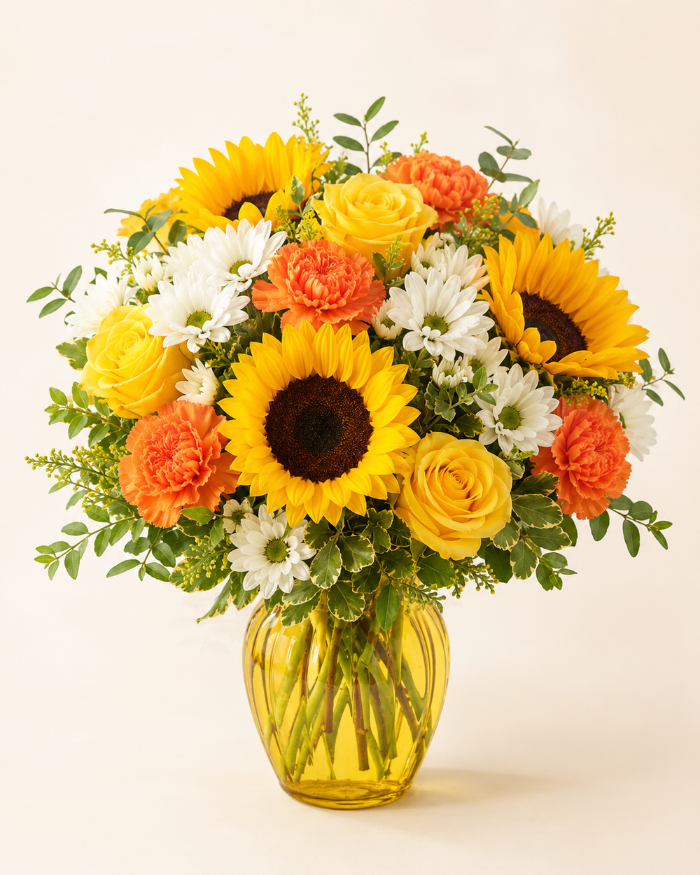 Recovery Sunshine yellow and orange flower arrangement