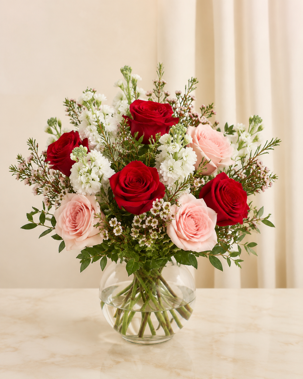 Red & Blush Romance Bouquet - Standard