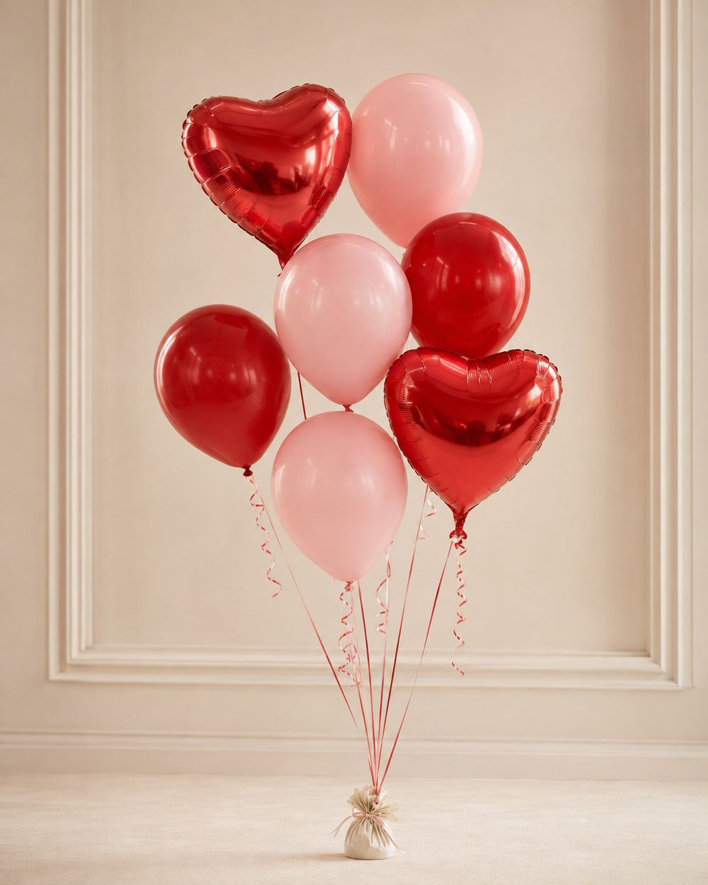 Red & Pink Love Balloon Bouquet — Standard, 7 balloons