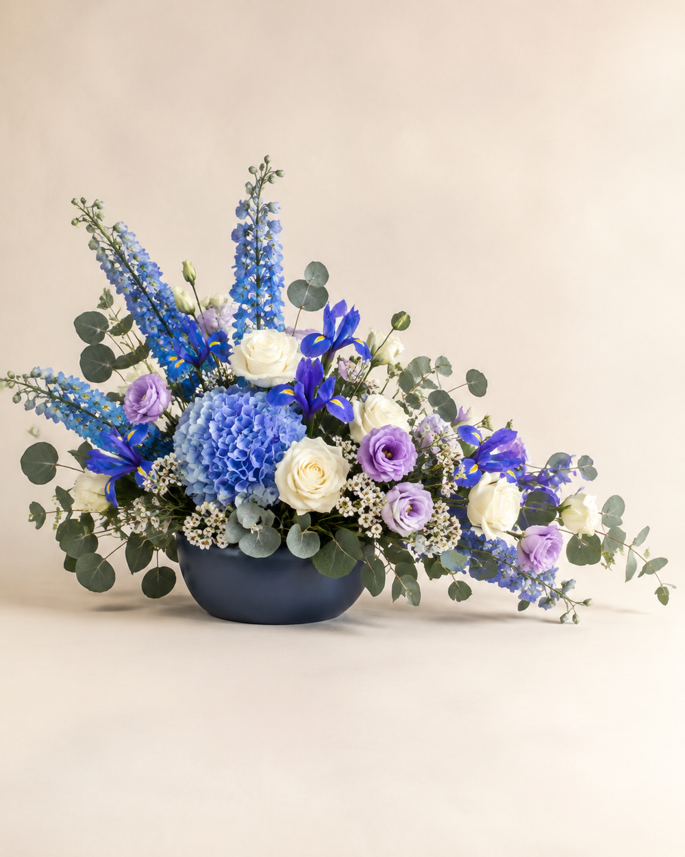 Sapphire Garden Console in a low navy ceramic vase