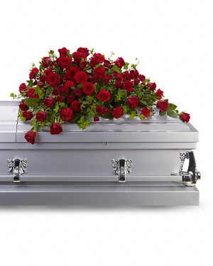 Red Rose Reverence Casket Spray — Standard