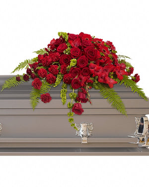 Red Rose Sanctuary Casket Spray — Standard