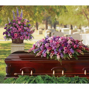 Lavender Tribute Casket Spray — Standard — setting view