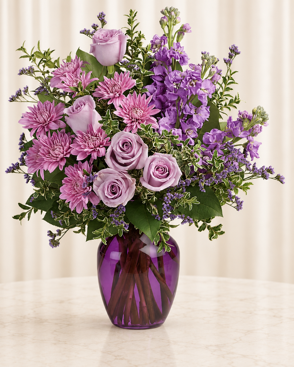 Together At Twilight Bouquet — Standard — cream background