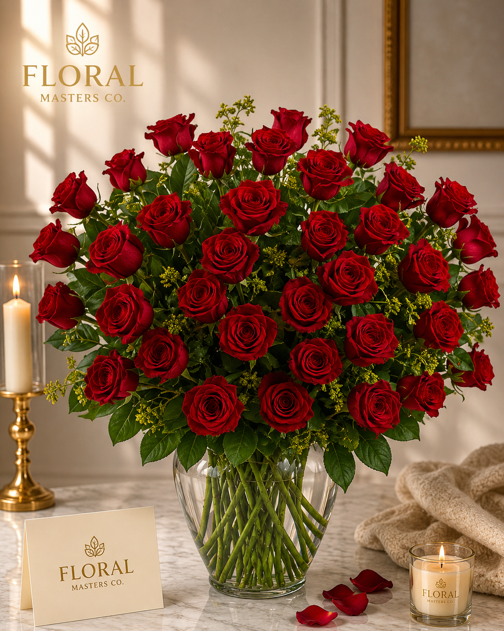 Velvet Red Roses luxury arrangement by Floral Masters