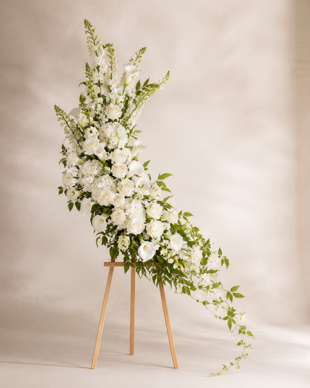 White Willow Ascent standing funeral spray