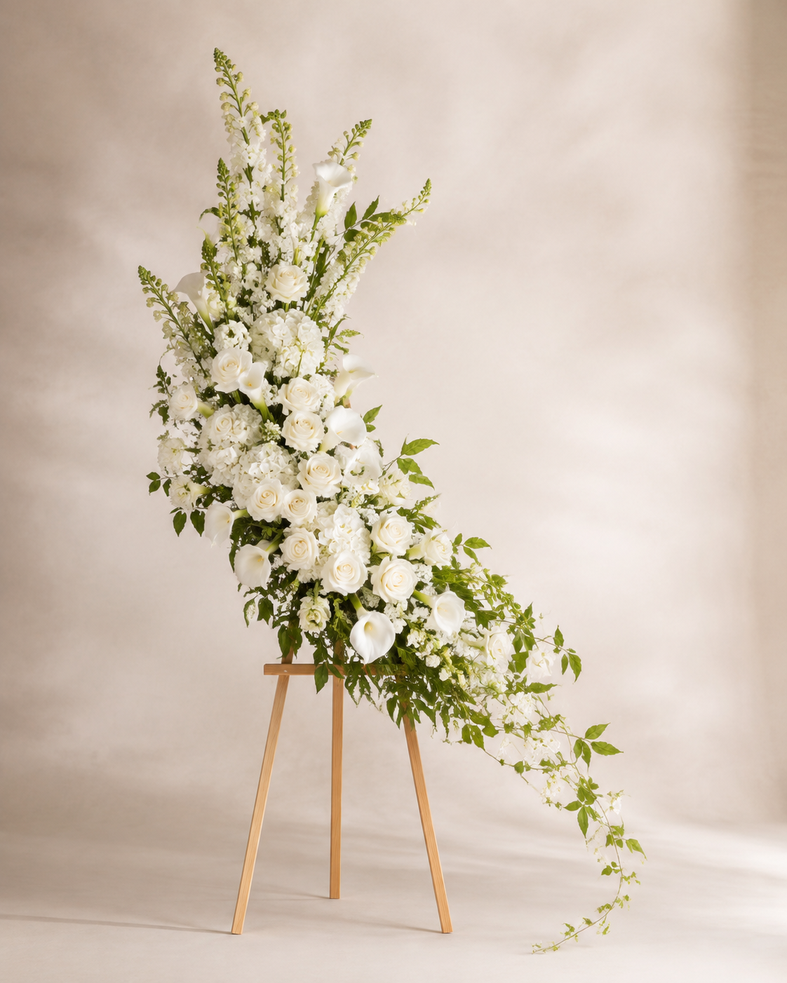 White Willow Ascent standing funeral spray