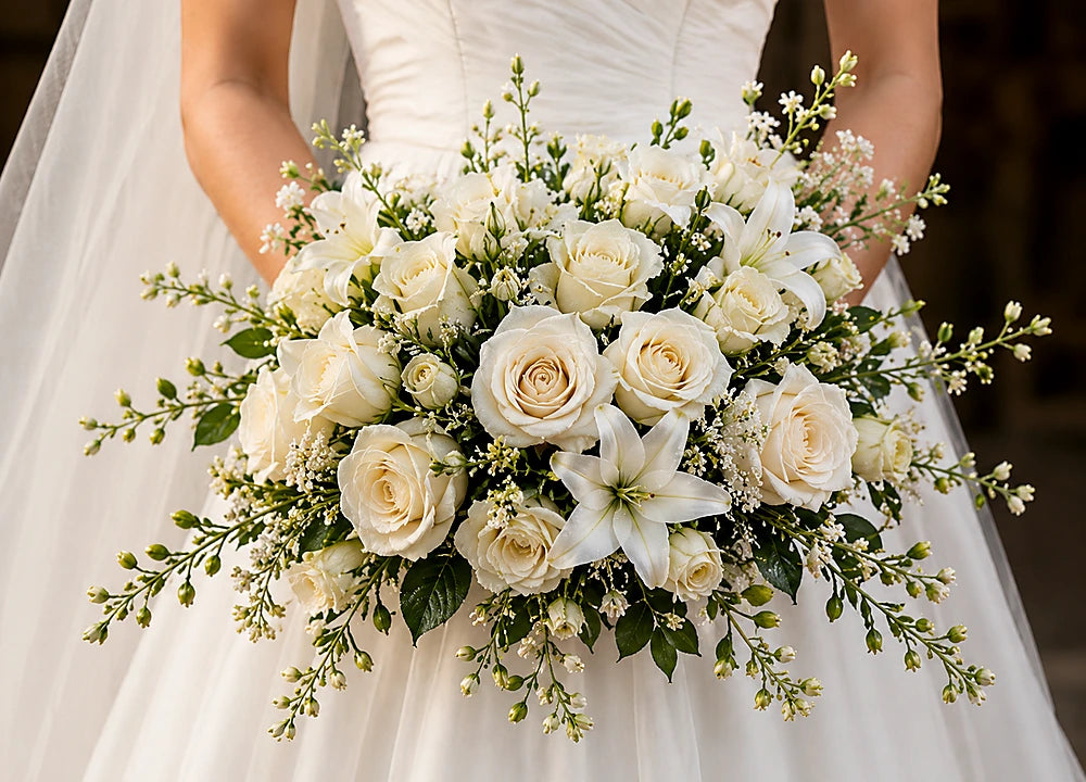 White bridal bouquet