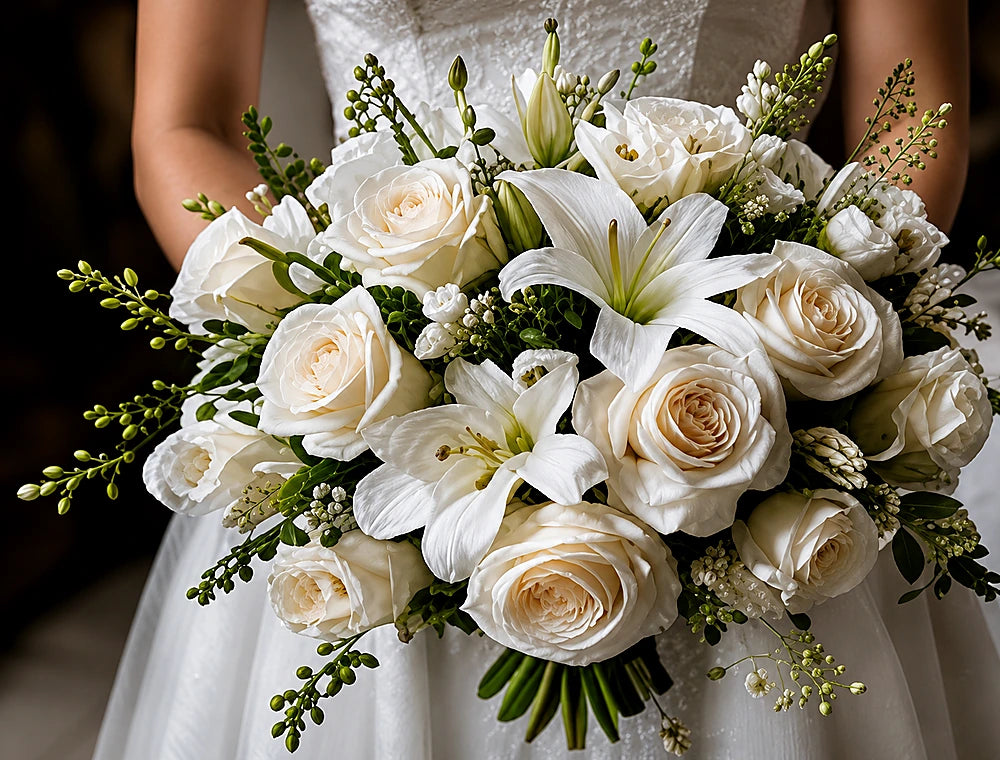 White bridal flowers