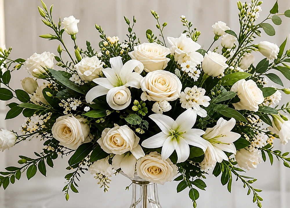 Wedding reception floral centerpiece